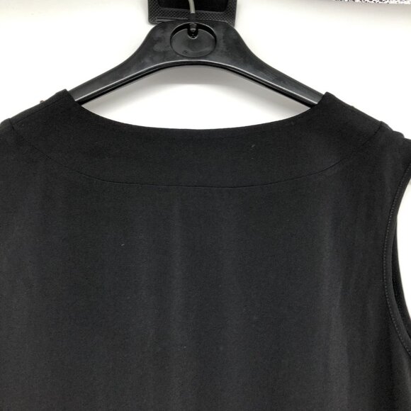 Tanjay Black Sleeveless V-neck beaded neckline tank top size S petite - Picture 5 of 12